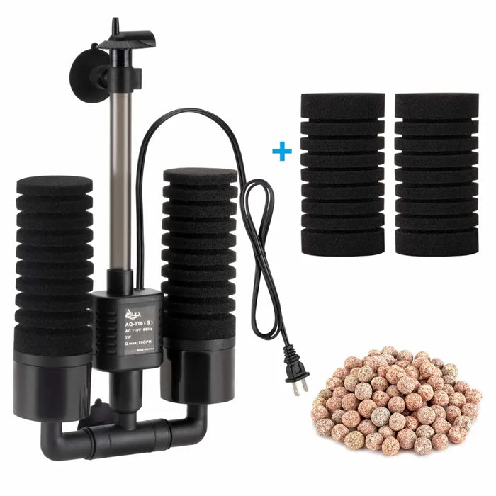 Aqqa electric sponge filter 5w for 15 55 gallon