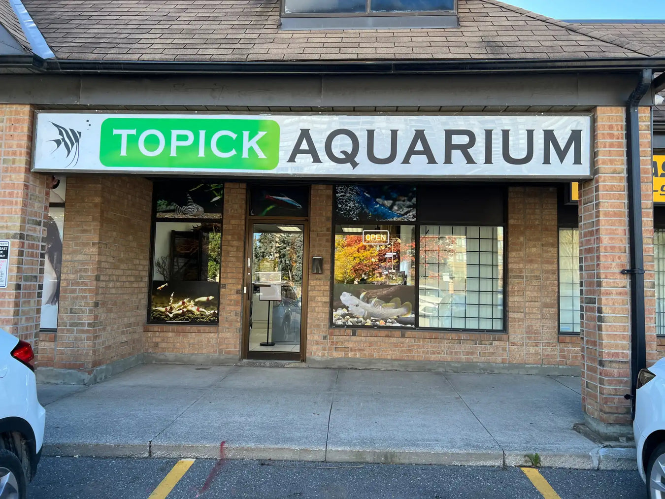 Aquarium store facade.