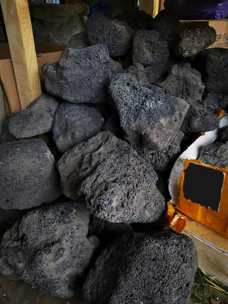 Black lava rock